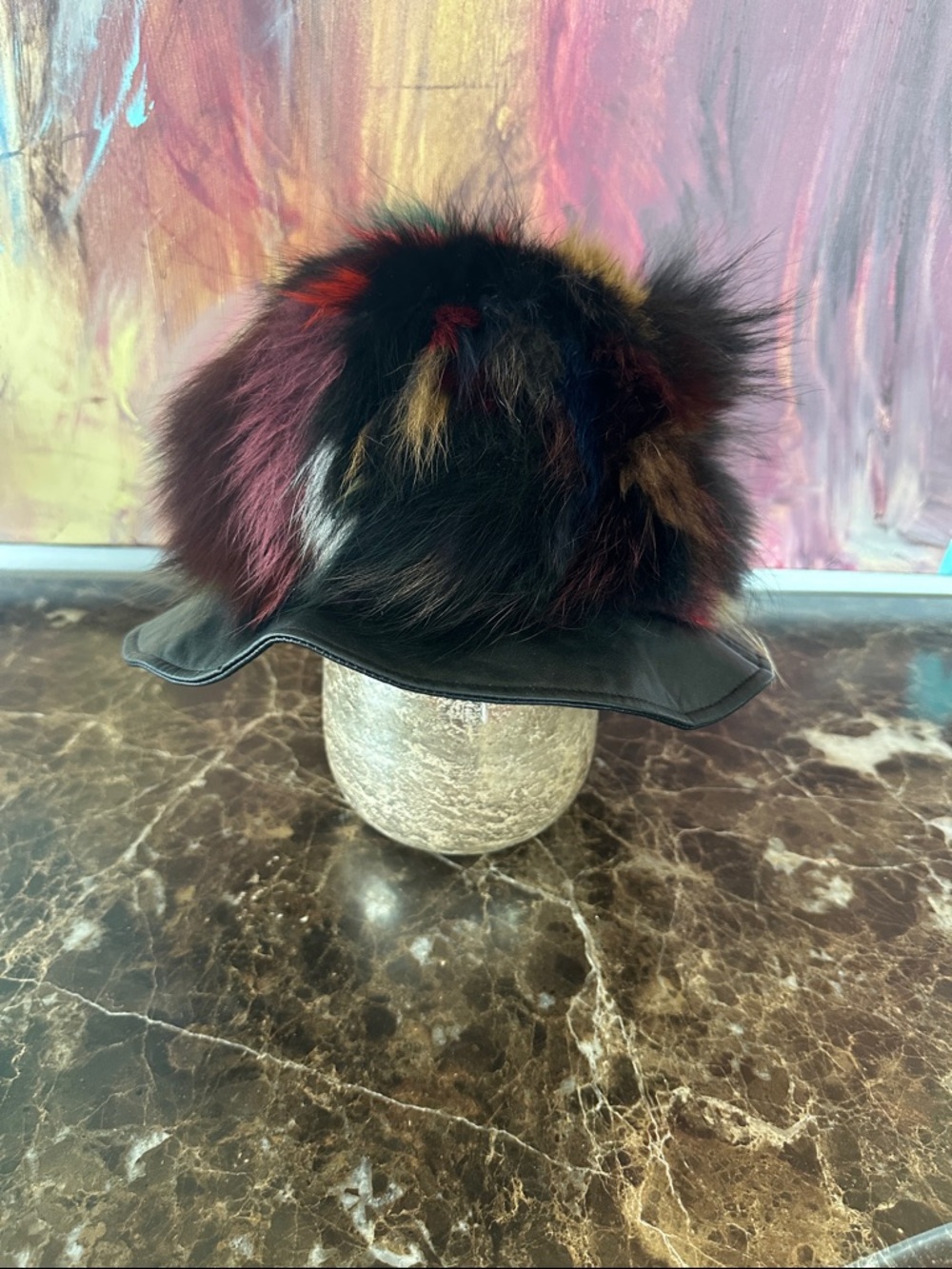 Fur Bucket Hat in Multicolor